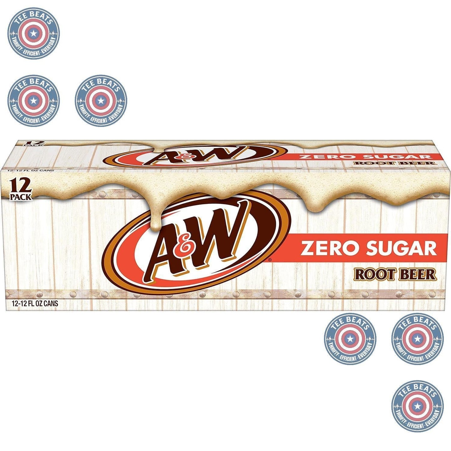 A&W Zero Sugar Root Beer Soda, 12 fl oz cans (12 pack) – Caffeine-Free Soft Drink for Kids' Birthday Parties and Family Meals