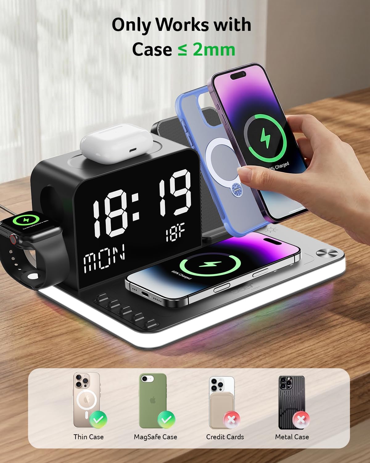 Acer Gadget 7-in-1 Apple Charger – Style-First Nightstand Replacement that Doubles as a Mood Lamp