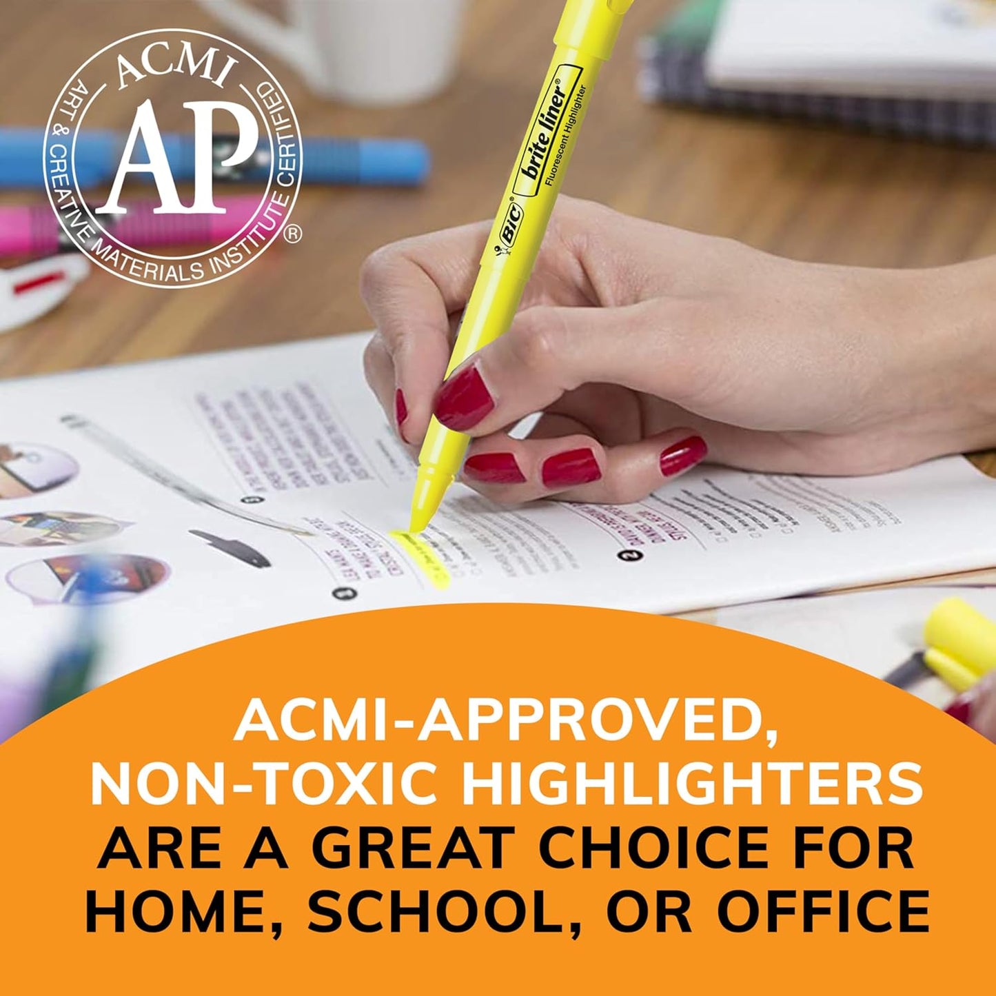 acmi-approved non-toxic, water-based ink safe for school use