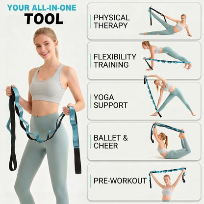 Acozycoo Stretching Strap with Loops for Physical Therapy – Thoughtful Wellness Gift for Mom, Dad, and Seniors Who Love Fitness