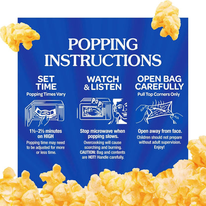 ACT II Butter Lovers Microwave Popcorn, 6 ct 2.75 oz Bags — 2-Minute Afternoon Pick-Me-Up for the Home Office