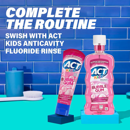 ACT Kids Anticavity Fluoride Toothpaste – Dentist Recommended Safe Cavity Protection for Children, 4.6 oz
