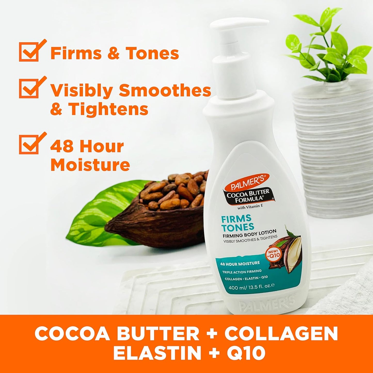 active firming complex featuring q10, collagen, and elastin proteins