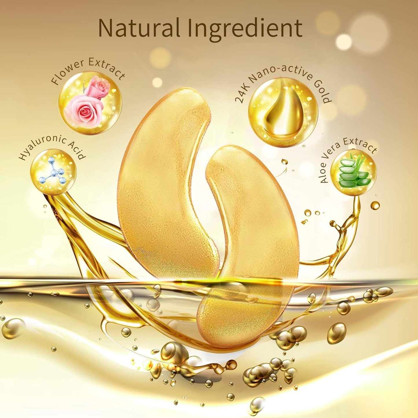 active ingredient blend: aqua, glycerin, collagen, niacinamide, 24k gold, hyaluronic acid, rose and aloe vera extracts