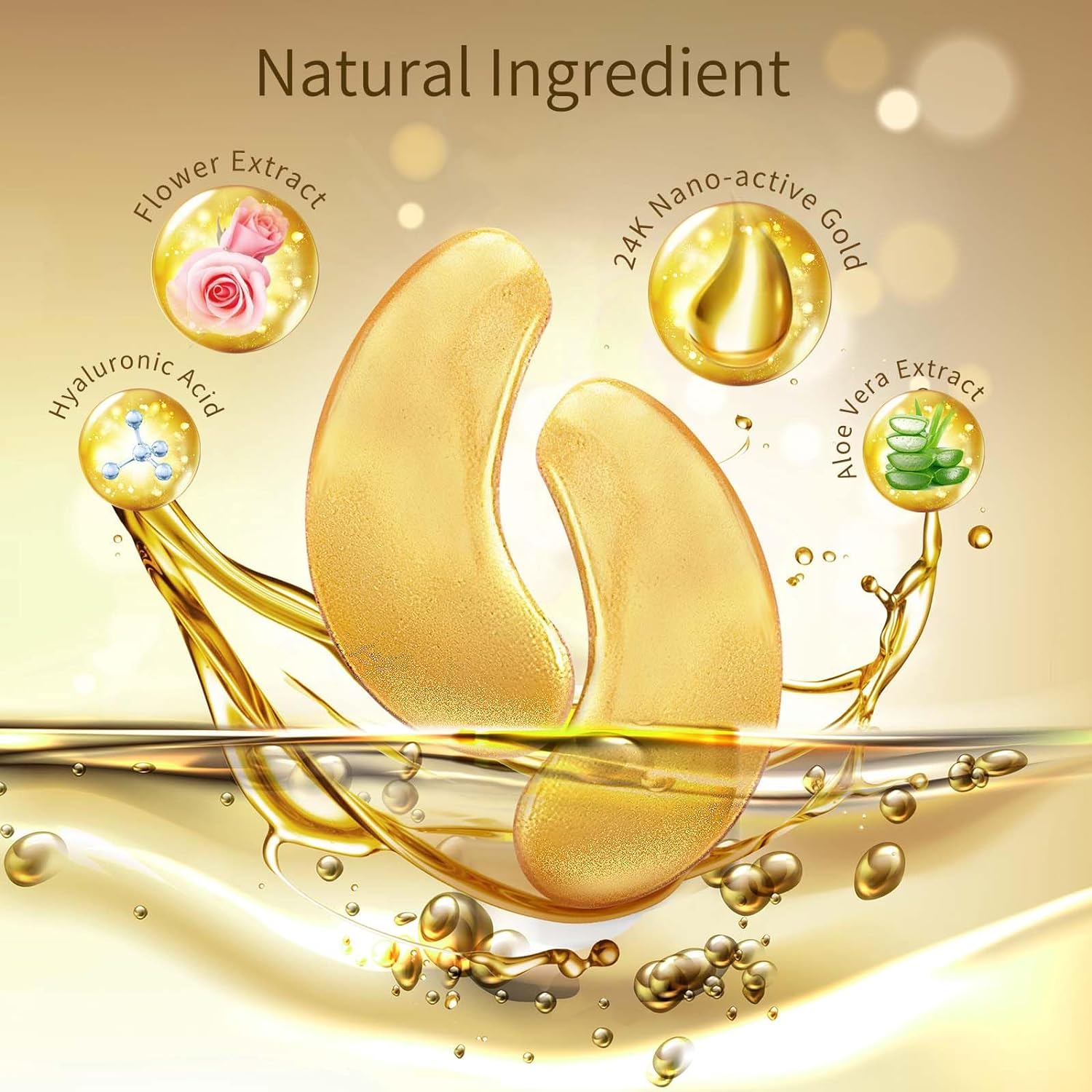 active ingredient blend: aqua, glycerin, collagen, niacinamide, 24k gold, hyaluronic acid, rose and aloe vera extracts