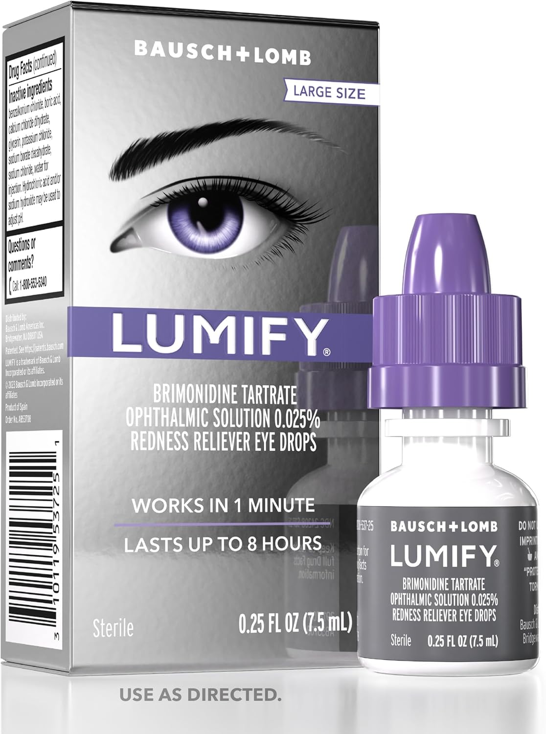 active ingredient brimonidine tartrate that selectively targets eye redness