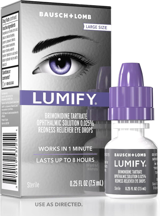 active ingredient brimonidine tartrate that selectively targets eye redness
