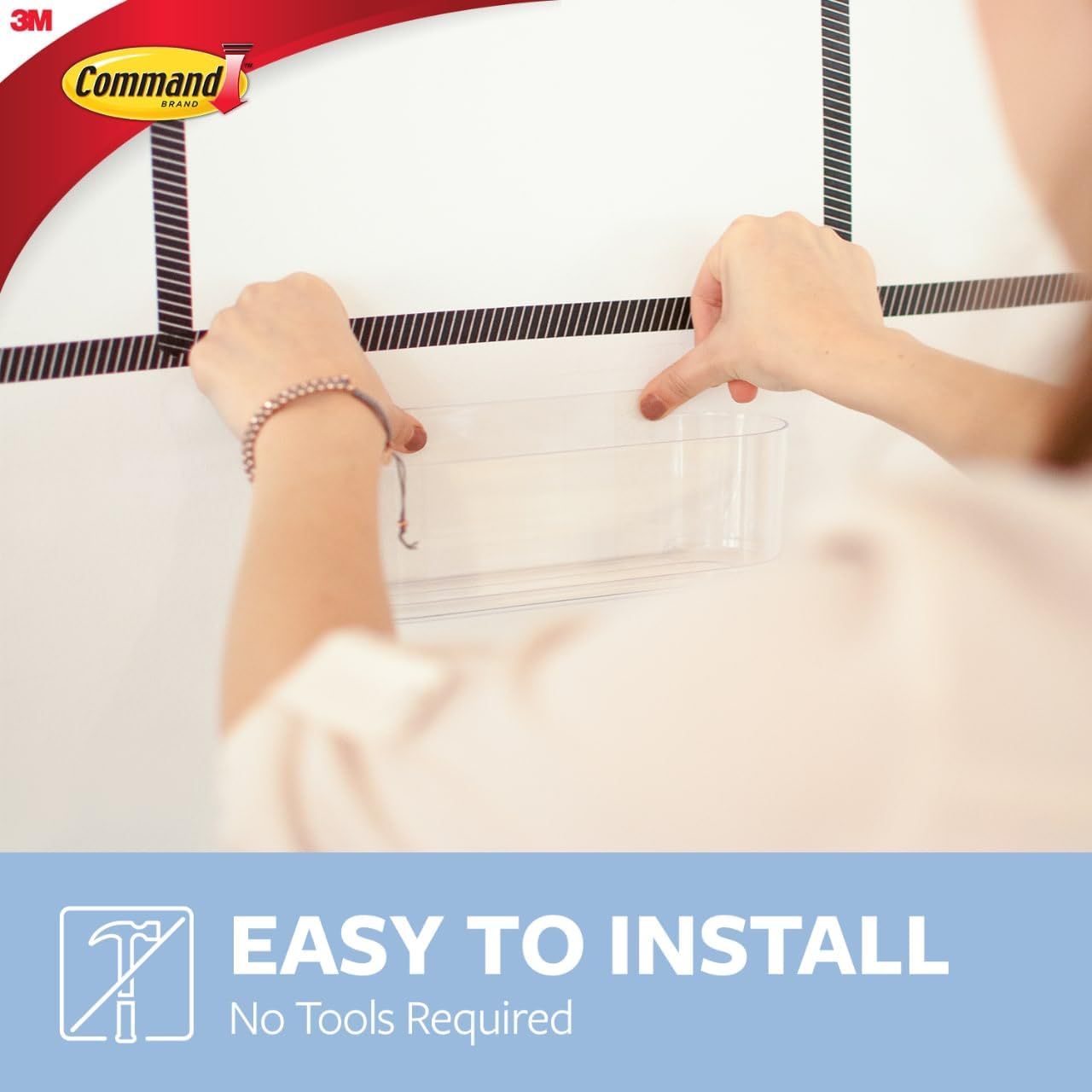 adheres to smooth indoor surfaces including painted walls, tile, glass, metal, and finished wood