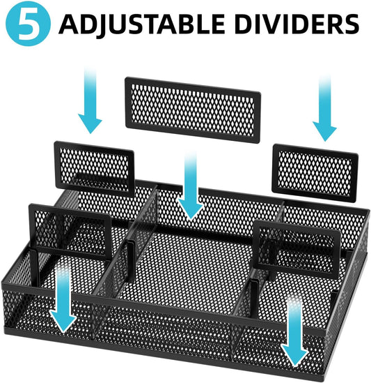 adjustable divider slots that allow custom compartment sizing