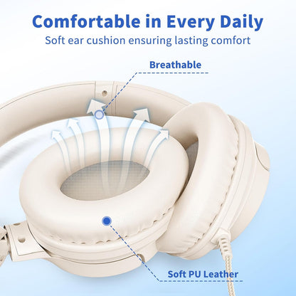 adjustable headband and soft memory protein ear cushions for extended comfort