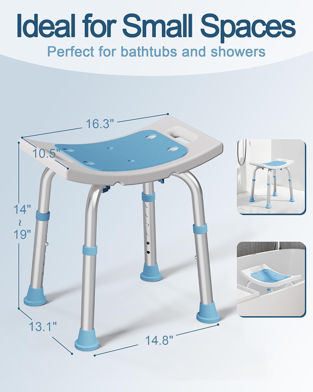 adjustable seat height from 14 to 19 inches in 1-inch increments