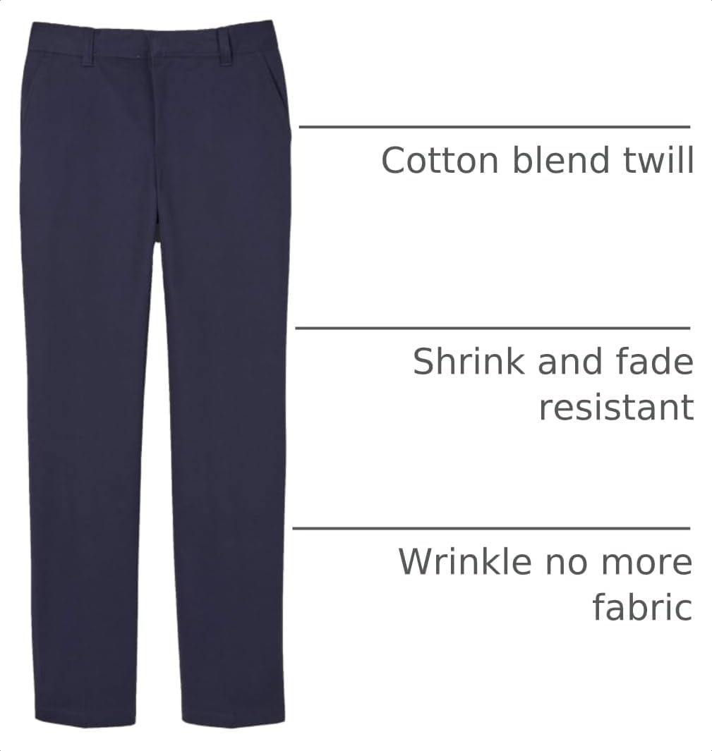 adjustable waistband with hook-and-eye closure and zipper fly