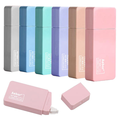 Aebor 6 Pack Correction Tape Cute White Tape Macaron Color Correction Tape, Easy To Use Applicator for Instant Corrections for Students,Office Workers