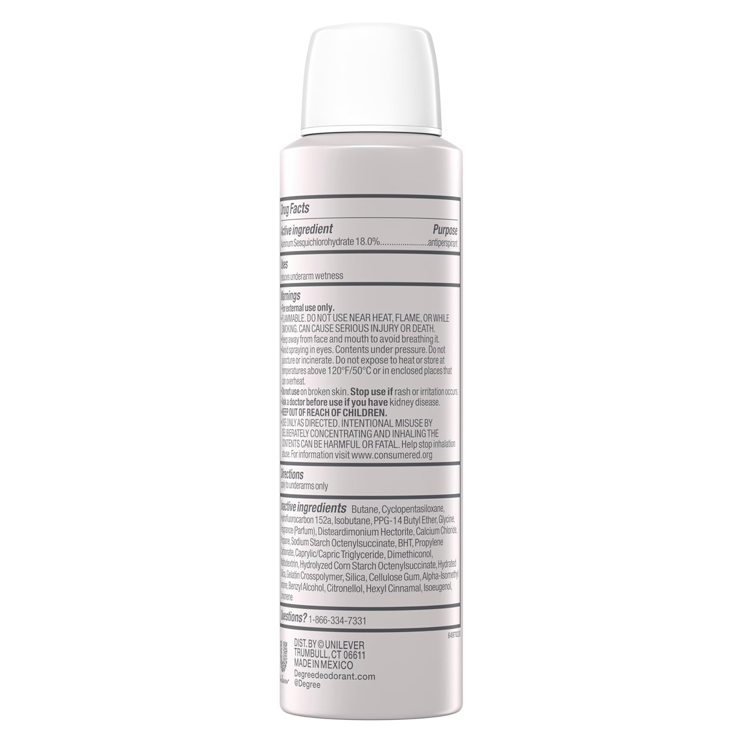 aerosol dry spray format that dries fast with no residue on clothes