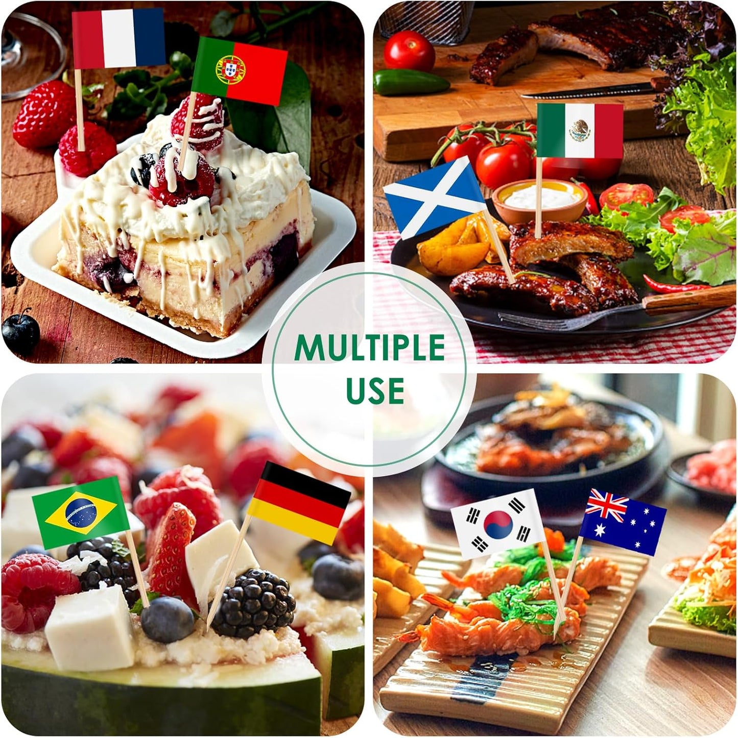 AhfuLife World Soccer Flag Cupcake Toppers – Housewarming Gift for Sports Fans, International Party Supplies for Hosts and Planners