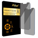 Ailun Privacy Screen Protector for iPhone 14 Plus & 13 Pro Max, 2 Pack – 9H Scratch-Resistant Glass for Daily Carry in Pockets, Bags, and Backpacks