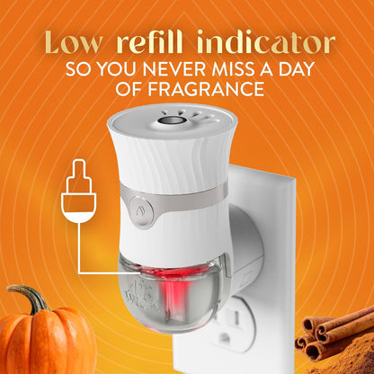 Air Wick Plug Refills Harvest Pumpkin & Spice – Fall Entryway Scent and Cozy Atmosphere, 5 Pack Plug In