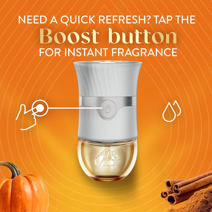 Air Wick Plug Refills Harvest Pumpkin & Spice – Fall Entryway Scent and Cozy Atmosphere, 5 Pack Plug In