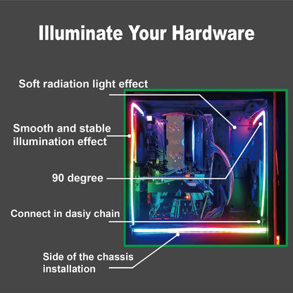 airgoo AG-NEON-LS1 ARGB Strip – Focus Boost for Home Office PC Builds, Smooth Neon Backlight to Support Streaming and Recording Sessions