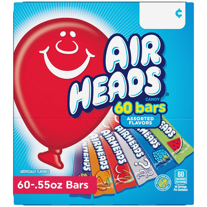 Airheads Sour Full-Size Candy Bars – Fun Care Package Stuffer for College Students and Military Deployment Boxes