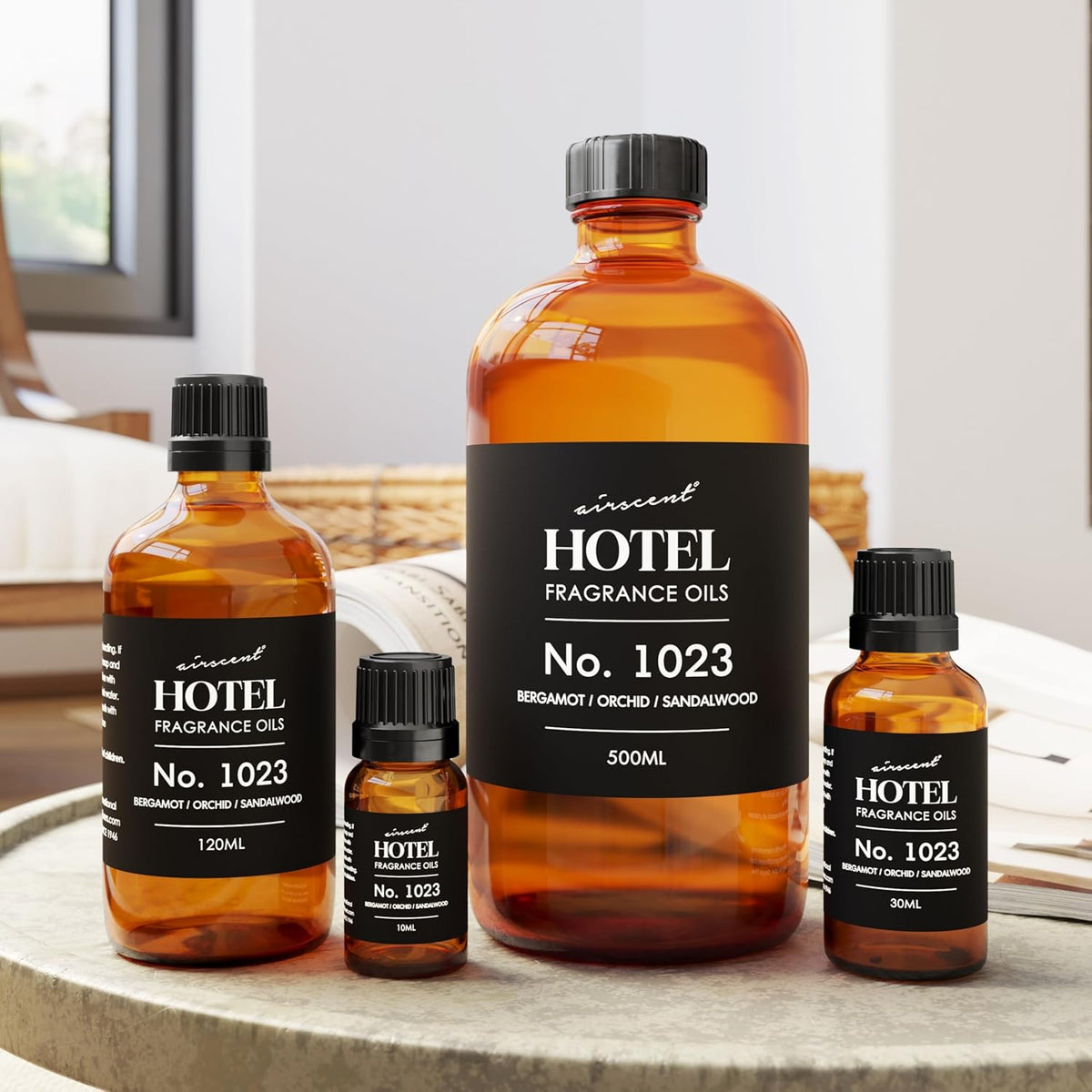 AirScent Hotel Diffuser Oil No. 1023 - Elegant Housewarming and Wedding Gift for Couples, 0.34 fl oz