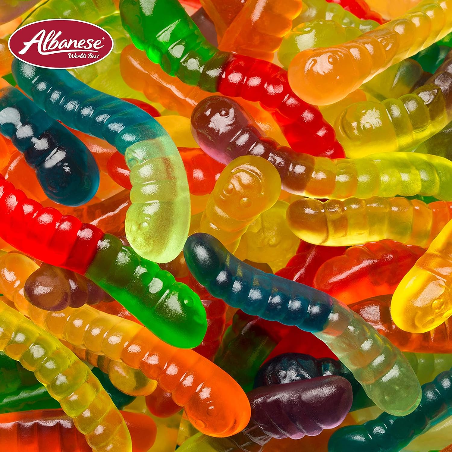 Albanese 12 Flavor Mini Gummi Worms – Fun Candy Gift Basket Pick for Birthdays, 36oz Bulk Bag
