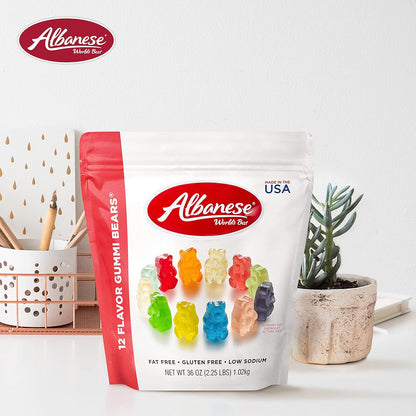 Albanese World's Best 12 Flavor Gummi Bears 36oz – Crowd Pleasing Birthday Gift for Kids and Candy Lovers