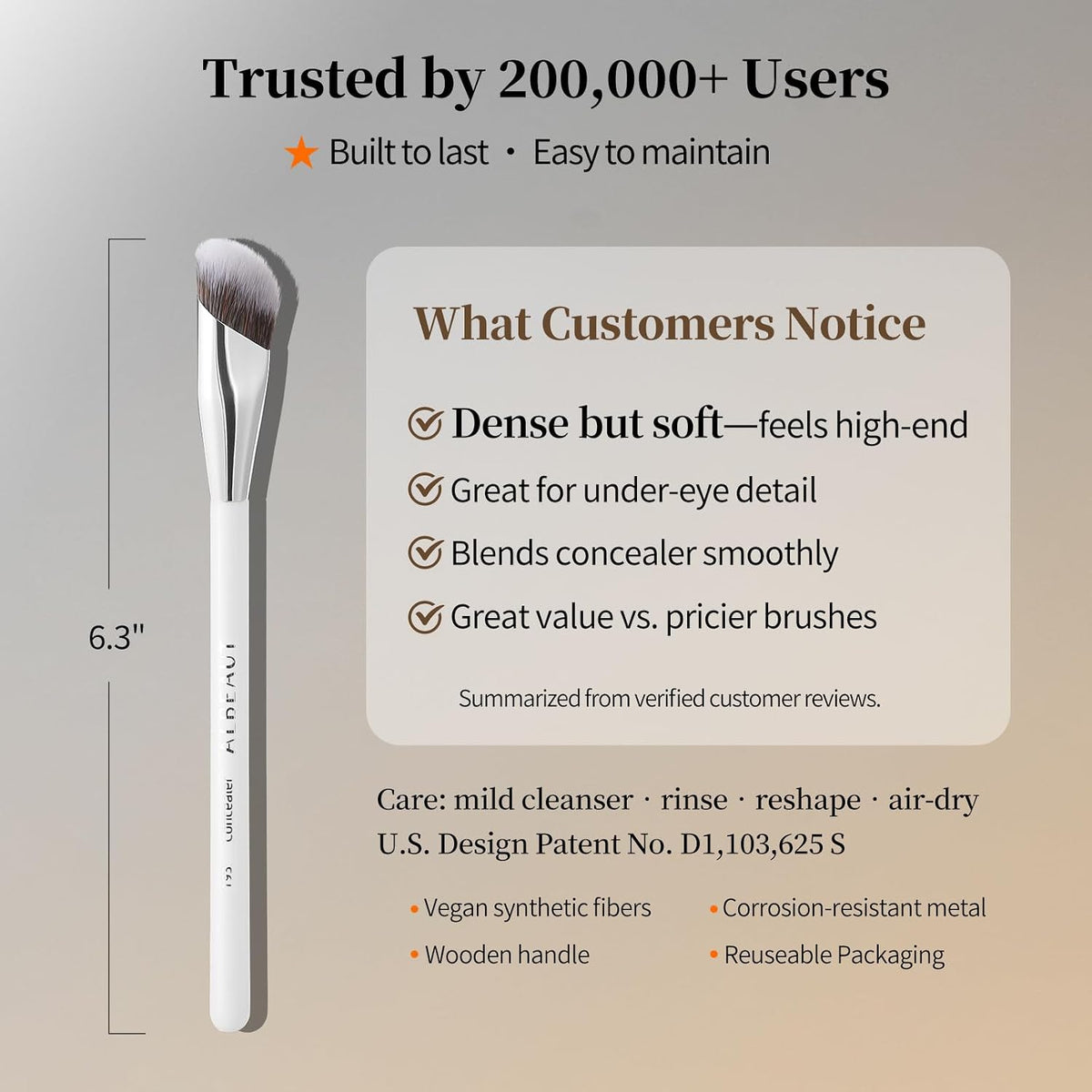 Albeaut Concealer Brush – Artisan-Quality Makeup Brush, Patent-Protected Concealer Specialist