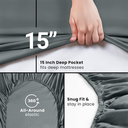all-around elastic band for a snug, secure fit on the mattress base