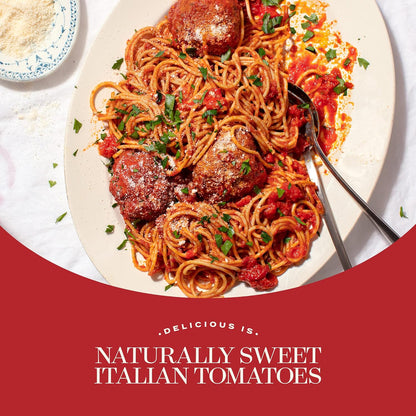 all-natural, slow-cooked recipe with olive oil, garlic, onions, basil, and oregano