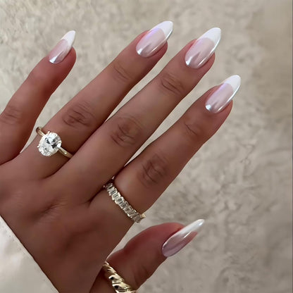Almond Press on Nails Medium with 38 Designs – Stress Free At Home Manicure, Glitter Ombre Press ons for Wind Down Evenings