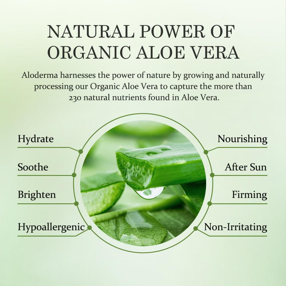 Aloderma Aloe Vera Gel – One-Jar Minimalist Routine for Face, Scalp & Hair, Clean Beauty Staple