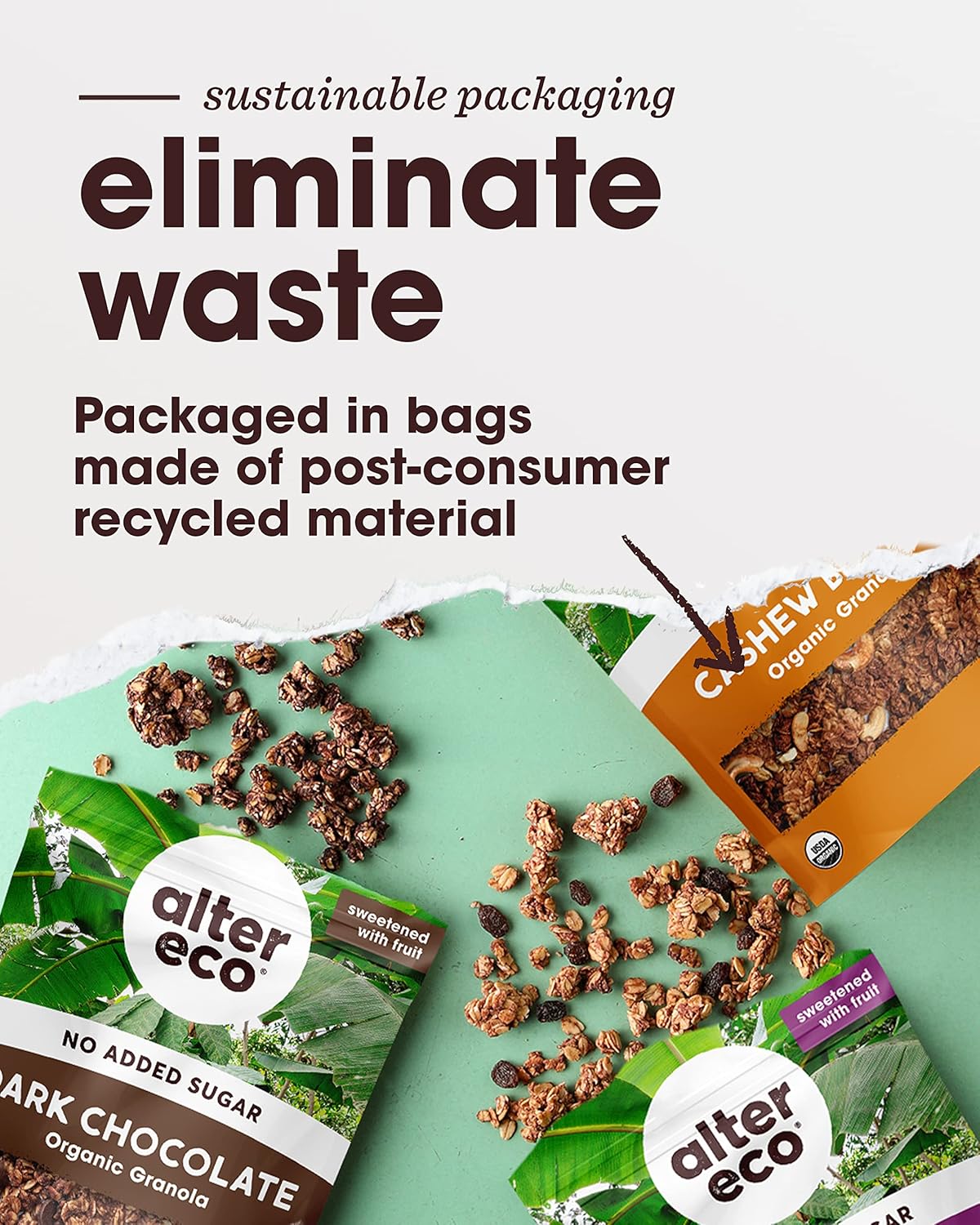 Alter Eco Cashew Butter Granola – Portable 1 oz Snack Pack for Hiking and Trail Days