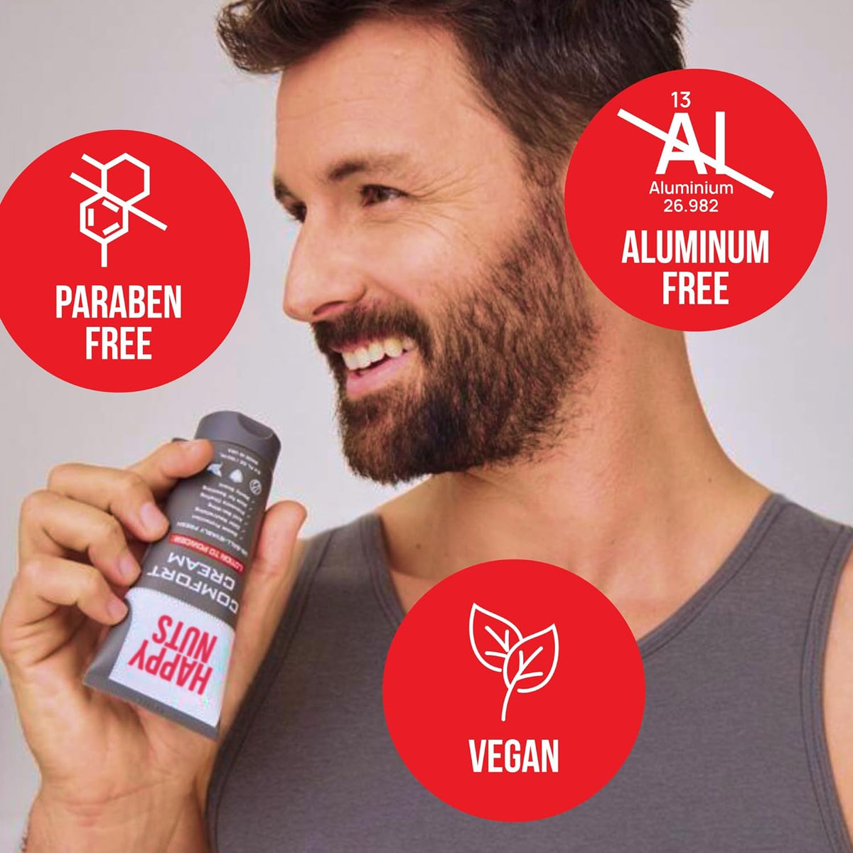 aluminum-free cream formula free of parabens, phthalates, talc, sulfates, and silicones