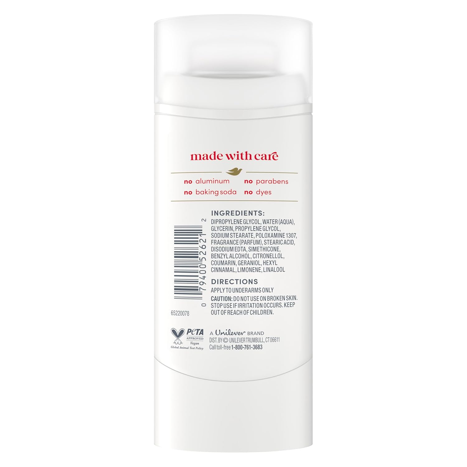 aluminum-free deodorant stick formula (2.4 oz)
