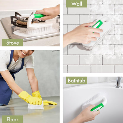 Amazer Heavy Duty Scrub Brush Set – Fast-Acting Grout and Sink Scraper for Busy Homeowners