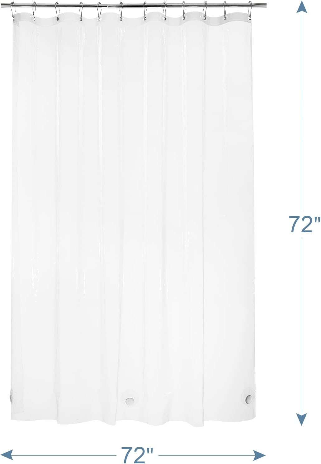 AmazerBath 12 Gauge Clear Shower Curtain Liner 72x72 – Packable Outdoor Shower Enclosure for Campsites and Trailers