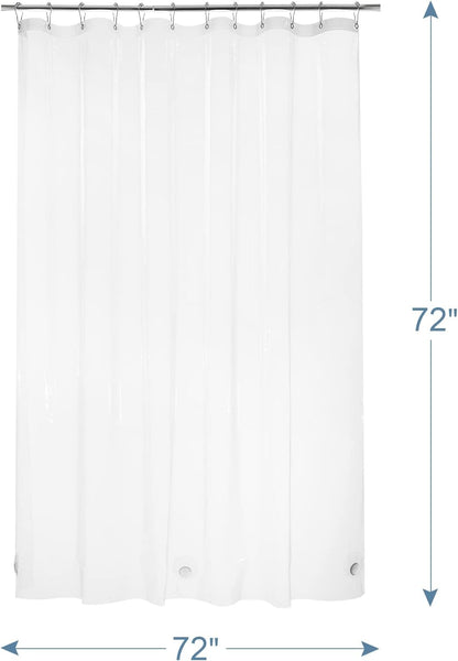 AmazerBath 12 Gauge Clear Shower Curtain Liner 72x72 – Packable Outdoor Shower Enclosure for Campsites and Trailers