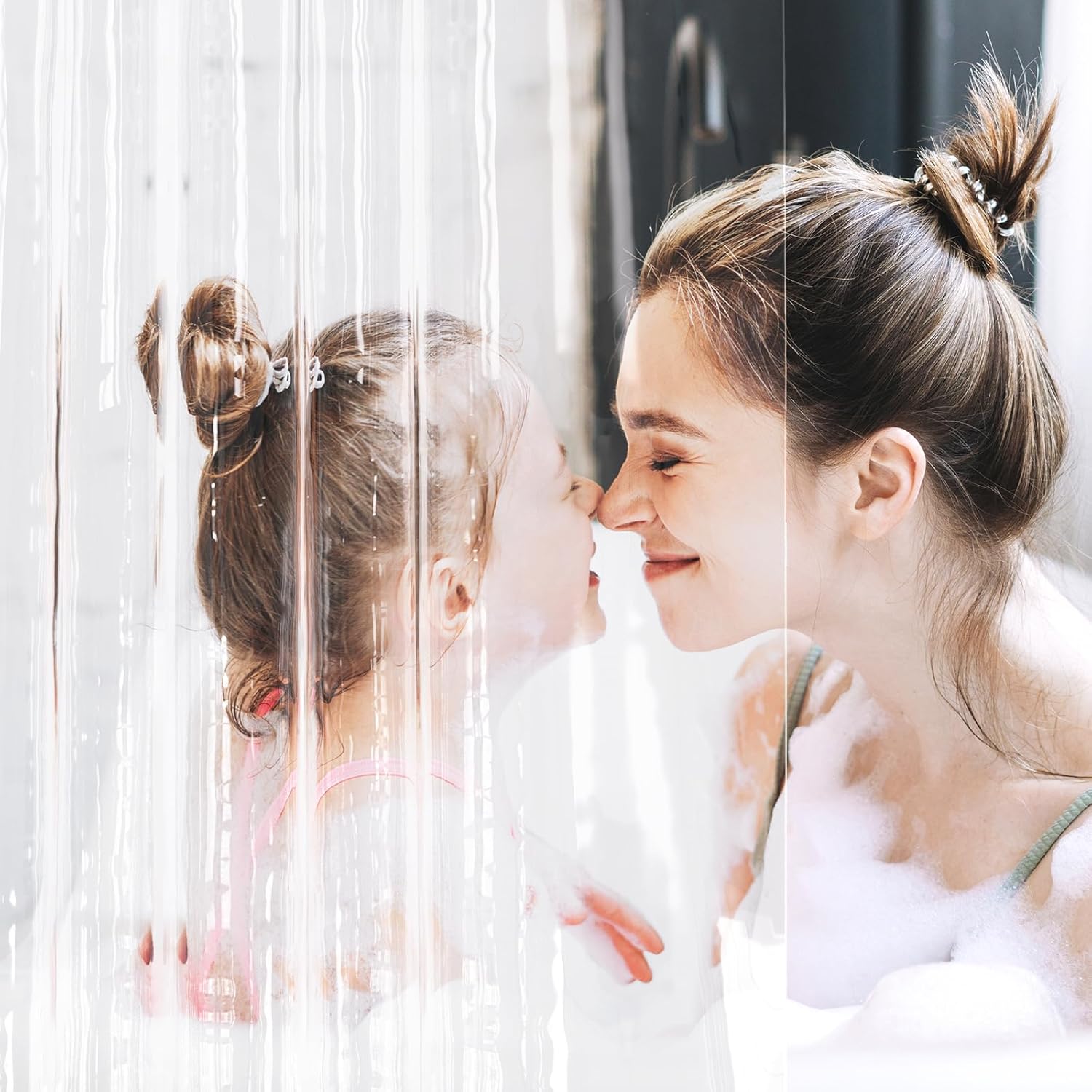 AmazerBath Clear PEVA Shower Liner 2 Pack – Spa Style Bathroom Curtain for Calming Self Care Shower Routine