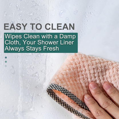 AmazerBath Clear Shower Curtain Liners – Crystal-Clear Bathroom Decor Upgrade, Waterproof PEVA with Weighted Hem