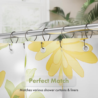 AmazerBath Shower Curtain Hooks Black Double Hook – Practical Housewarming Gift for New Homeowners, 12-Piece Set