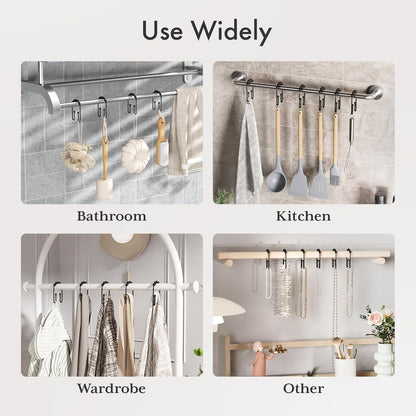 AmazerBath Shower Curtain Hooks – Family Safe Rust Proof Bathroom Hardware, No Snag Glide for Kids Bathroom 12 Pack