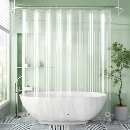 AmazerBath Shower Curtain Liner – Clear PEVA Liner for a Clean Bathroom Aesthetic, Lightweight Wipe-Clean Design