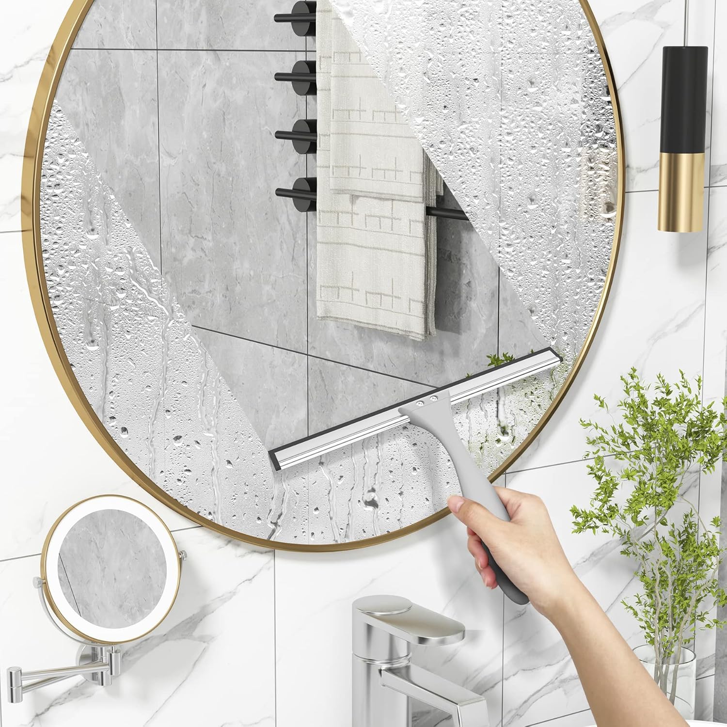 AmazerBath Shower Squeegee with Hook – Practical Housewarming Gift for New Homeowners