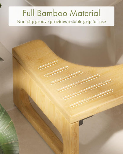 AmazerBath Squatty Potty Bamboo Stool – Housewarming Gift for New Homeowners, Eco-Friendly Bathroom Upgrade