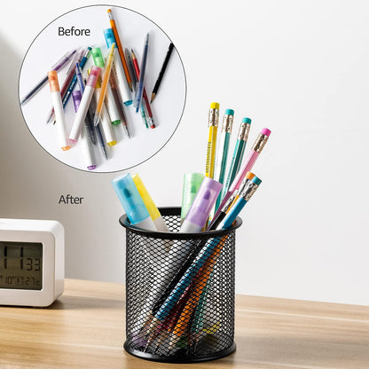Amazon Basics Mesh Pencil Cup – Clutter-Free Desk Companion for Deep-Work Sessions and Daily Focus Rituals