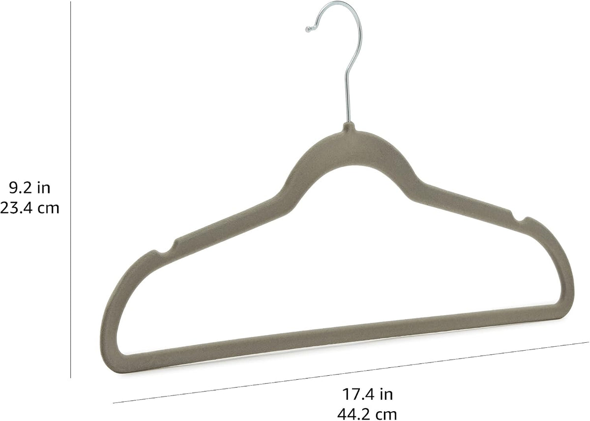 Amazon Basics Space-Saving Velvet Hangers – Bulk Closet Overhaul for Career Wardrobes, 100-Pack Fast Refresh