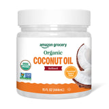 Amazon Grocery, Organic Refined Coconut Oil, 15 Fl Oz – Thoughtful Self-Care Gift for Mom on Her Birthday