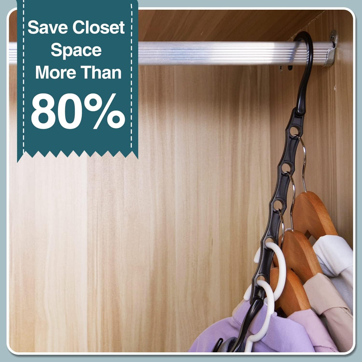 AMKUFO Multi-Garment Hangers – Heavy-Duty Closet Organizer for Shared Family Wardrobes