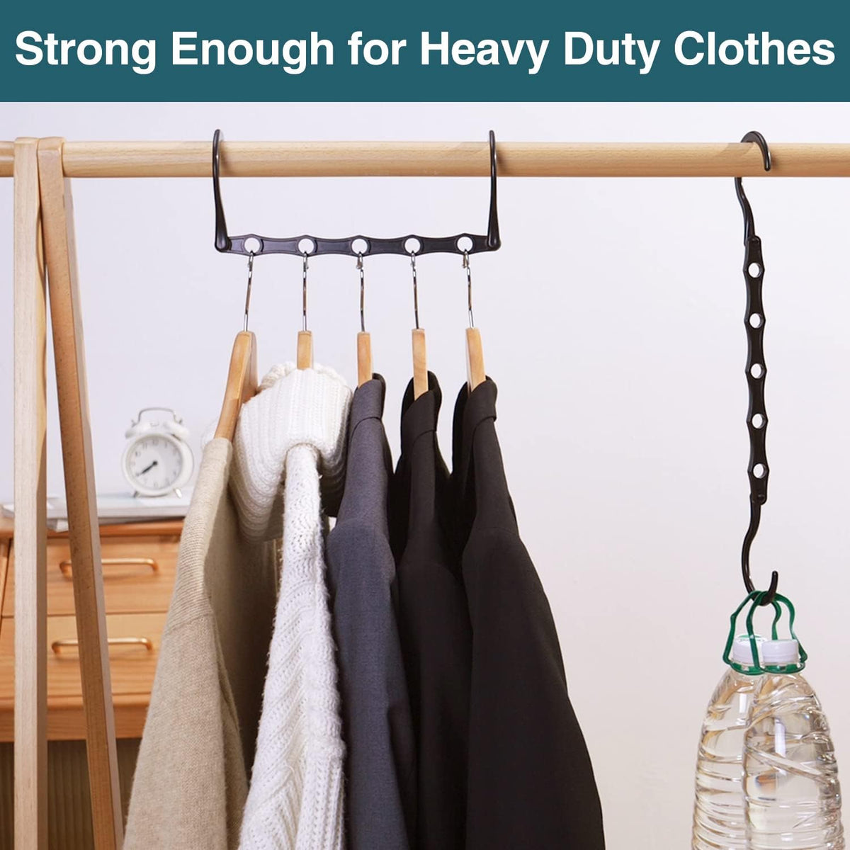 AMKUFO Multi-Garment Hangers – Heavy-Duty Closet Organizer for Shared Family Wardrobes